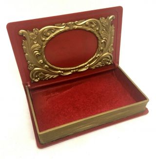 Rare Vintage 1940s Red Plastic Little Women Book Trinket Box Louisa May Alcott