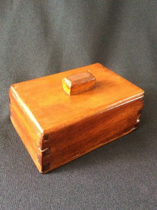 Vintage Old Wooden Box Hand Made? Rustic 14.  4cm X 9.  5cm