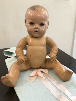Vintage Effanbee Dy Dee Baby Doll 15” With Bunting