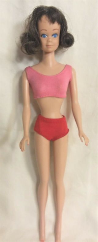Vintage 1964 Mattel Brunette Midge Barbie Friend Doll 860 Vgc 1960s & Swimsuit