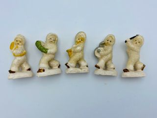 So Rare Antique Vintage 1900’s German Bisque Snowbaby Marching Band Set Of 5