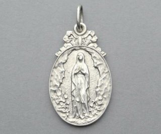 French,  Antique Religious Pendant.  Saint Virgin Mary.  Medal By Penin Poncet.