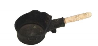 Early Chinese Silk Iron Coal Pan Decorative Handle
