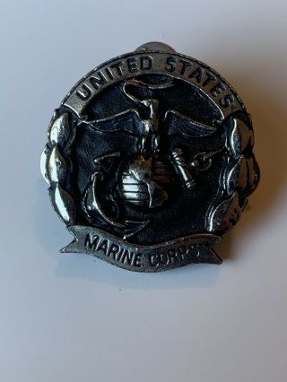 Usmc United States Marine Corps Silver Globe Anchor Insignia Lapel Pin Rare