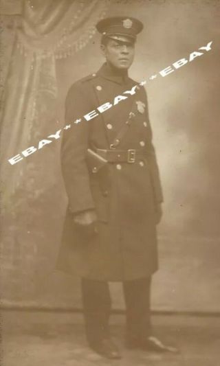 Vtg Black Man Police Officer In Uniform.  Rare Leo Weintrob Photograph A.  C. ,  Nj