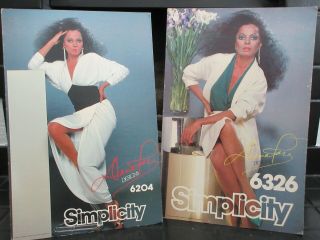 Rare Diana Ross Designs For Simplicity Dress Stand Up Cardboard 14 " X20 " Displays