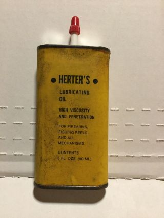 Early - Prototype? - Very Rare Vintage " Herter’s " Gun/fishing Oil Tin Can Oiler 3oz