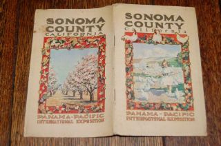 Rare 1915 Sonoma County California Panama Pacific Exposition Tourist Brochure