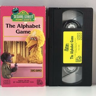 1988 Sesame Street Vhs Tape Alphabet Game Big Bird Pbs My Home Video Vtg Rare