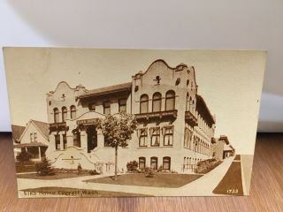 Antique Vintage Rppc Real Photo Post Card 1911 Everett Wa Elks Home Washington