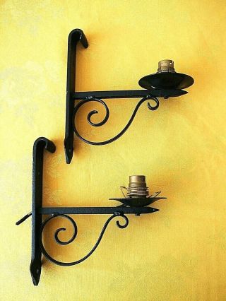 Vintage Wrought Iron Porch Wall Lights.
