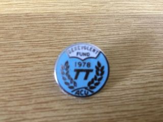 Rare 1978 Isle Of Man Tt Motorcycle Races Official Acu Pin Badge