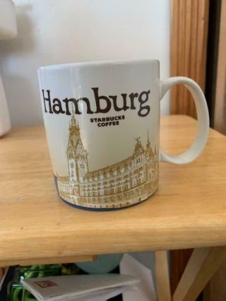 Starbucks 2014 Rare Hamburg Germany Global Icon Coffee Cup Mug Townhall 16 Oz Ec
