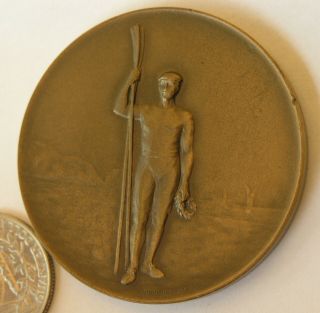 Baranski award,  Hungarian antique rowing bronze medal 1930 by Huguenin.  50mm 2