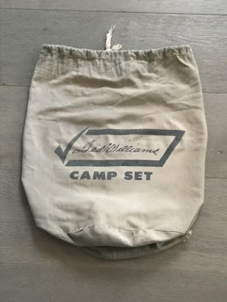 1950s 1960s Ted Williams Sears Camp Set Bag Vintage Rare Camping Canvas Vintage