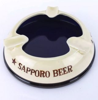 Rare Vintage Promo Sapporo Japanese Beer Cigarette Cigar Ashtray Made In Japan