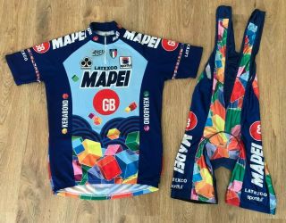 Mapei Sportful Uci 1995 Rare Vintage Cycling Kit Jersey,  Bib Shorts Size L - Xl