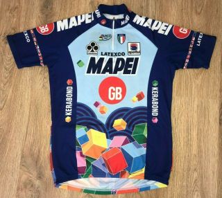 Mapei Sportful Uci 1995 rare vintage cycling kit jersey,  bib shorts size L - XL 2
