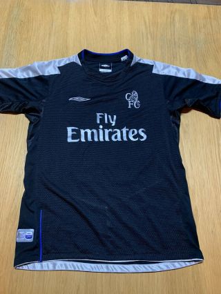 Rare Chelsea Umbro 04/05 Black/silver Away Kit.  Size Medium Boys.  Robben16