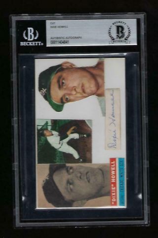 Dixie Howell D.  1960 Signed Cut Auto Bas Baseball Ww2 Veteran Rare Index Card