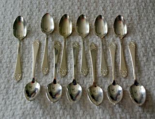 Vintage 1932 Waldorf Astoria Silver Plated Demitasse Spoons Set Of 12 Vgc