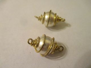 12 Vintage Gold Plated Brass 2 Loop Pearl Wire Beads Connectors 19x11 Mm Sbm3