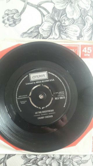 Chubby Checker ‎– (at The) Discotheque ‎– 7 Inch Vinyl Rare London Hlu 10515