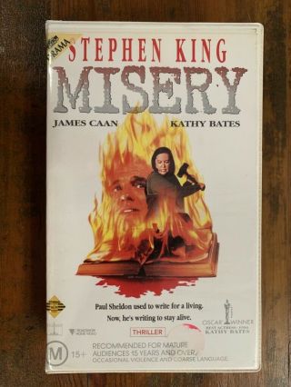 Misery Rare Australian Roadshow Vhs Video Stephen King Horror Thriller Movie