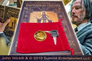 Rare John Wick 3 Book Safe,  Official Gold Coin,  The Continental Promo Items