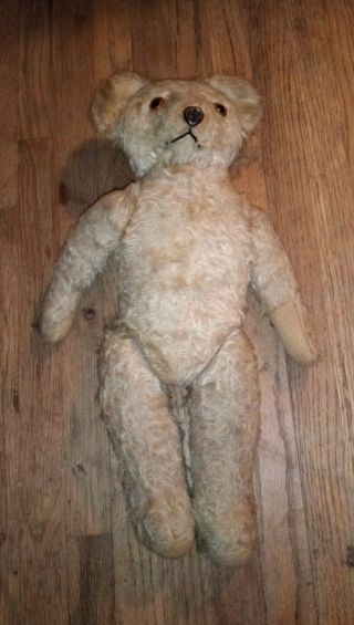 Vintage Very Old Well - Loved Stuffed Teddy Bear Jointed