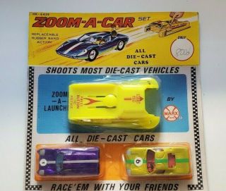 Vintage Marx Toys.  Mini Marx Blazers Rare Zoom A Car Set W/ 2 Cars And Launcher