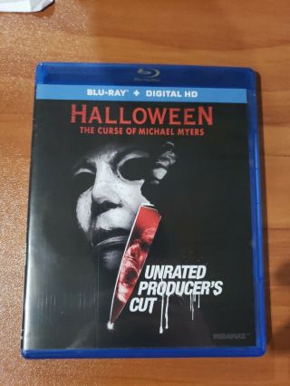 Halloween 6: The Curse Of Michael Myers (blu - Ray Disc) Rare,  Oop - No Digital