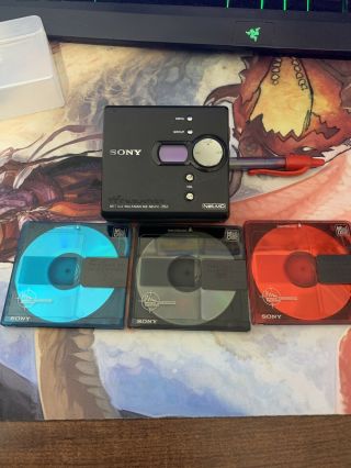 Sony Net Md Walkman Mz - Ne410 Mini Disc Player Recorder,  6 Rare
