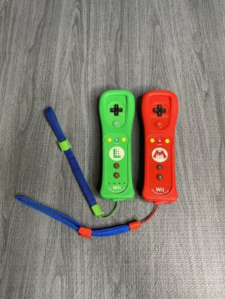 Rare Authentic Nintendo Mario And Luigi Wii Remote Motion Plus Controllers