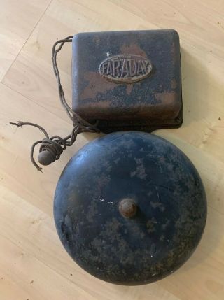 1907 Large Antique Faraday Service Fire Bell 12 1/2” X8”
