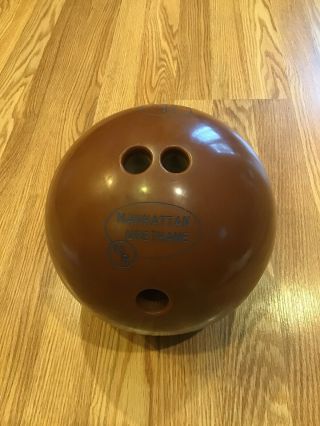 Manhattan Rubber Products Urethane Bowling Ball 15 Lb Predrilled Rare