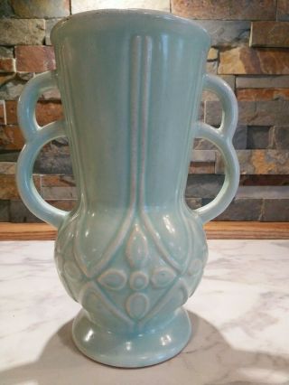 Antique Vintage Matte Green Art Pottery Vase Art Deco Nelson Mccoy 786