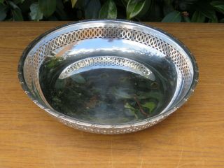 Vintage Silver Plate Pierced Fruit Bowl By Oliver & Bower