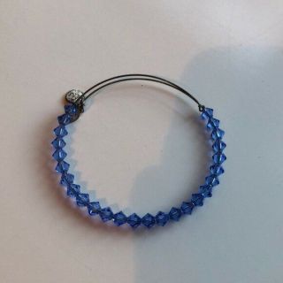 Alex And Ani Swarovski Blue Beaded Bracelet Bangle Rare