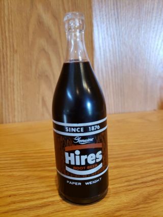 Rare Vintage Hires Root Beer Miniature Plastic Paper Weight Bottle Mini 5.  25 "