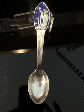 A Michelsen Sterling Silver Enamel Annual Christmas Spoon 1935