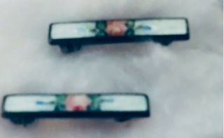 Rare Two Tiny Sterling Silver & Enamel Pins