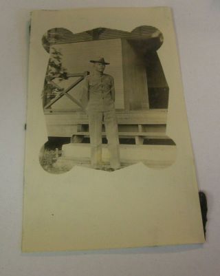 Rare 1911 B&w Photograph U.  S.  Soldier In Full Uniform In Peking,  China