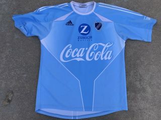 Vintage Adidas Bolivia Bolivar Soccer Jersey 2005 Rare Blue Coca Cola Zurich