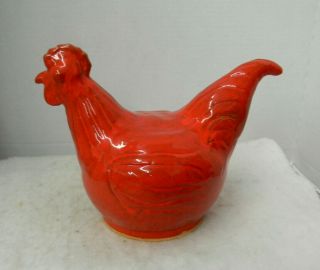 Rare Signed Charlie Moore Nc Pottery Resting Chicken,  Owen 