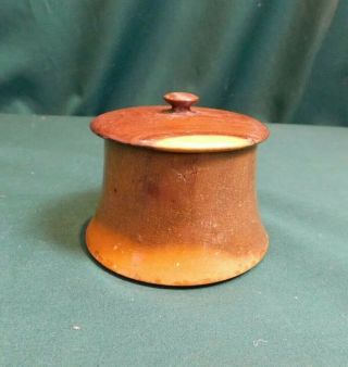 Vintage Turned Wooden Pot With Lid