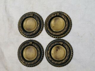 4 Reclaimed Vintage Round Brass Drawer Pull Handles