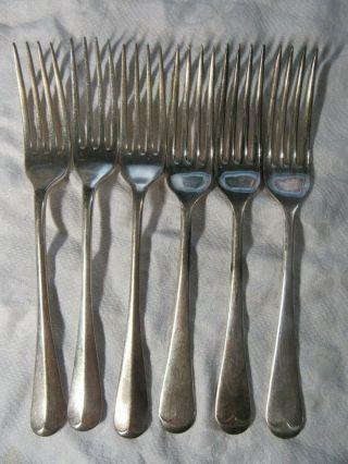6 X (3 & 3) Silver Plated Dinner Forks - Quality Large Forks 20/20.  5cm