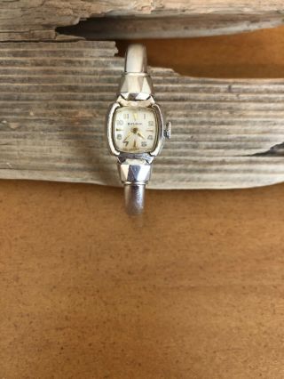 Vintage Womens Watch Bulova L5 1/10 10k White Gold Filled Swiss Bracelet R132428