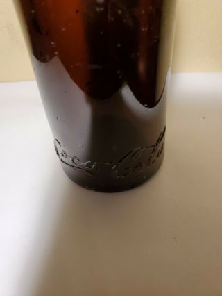 Rare Fayetteville,  TN Amber Coca Cola Bottle Straight Side Tenn Tennessee 2